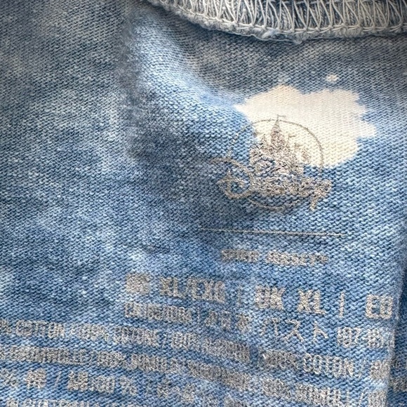 Disney World Parks Disneyland Spirit Jersey blue Denim Bleach splatter XL NEW - Picture 7 of 10